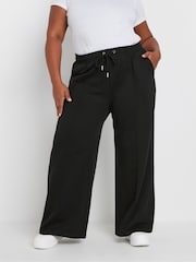 Yours Curve Black Wide Leg Joggers - Image 1 of 5