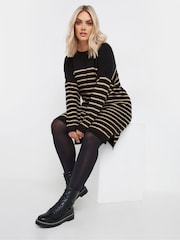 Yours Curve Black Stripe Tunic Jumper Dress - Image 1 of 5