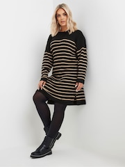 Yours Curve Black Stripe Tunic Jumper Dress - Image 2 of 5