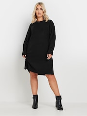 Yours Curve Black Tunic Jumper Dress - Image 1 of 5