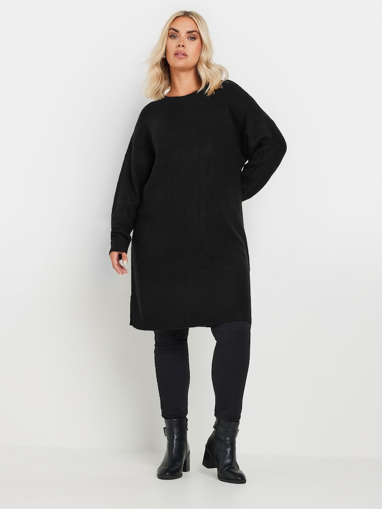 Yours Curve Black Tunic Jumper Dress - Image 2 of 5