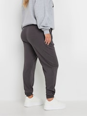 Yours Curve Grey Ribbed Joggers - Image 3 of 5