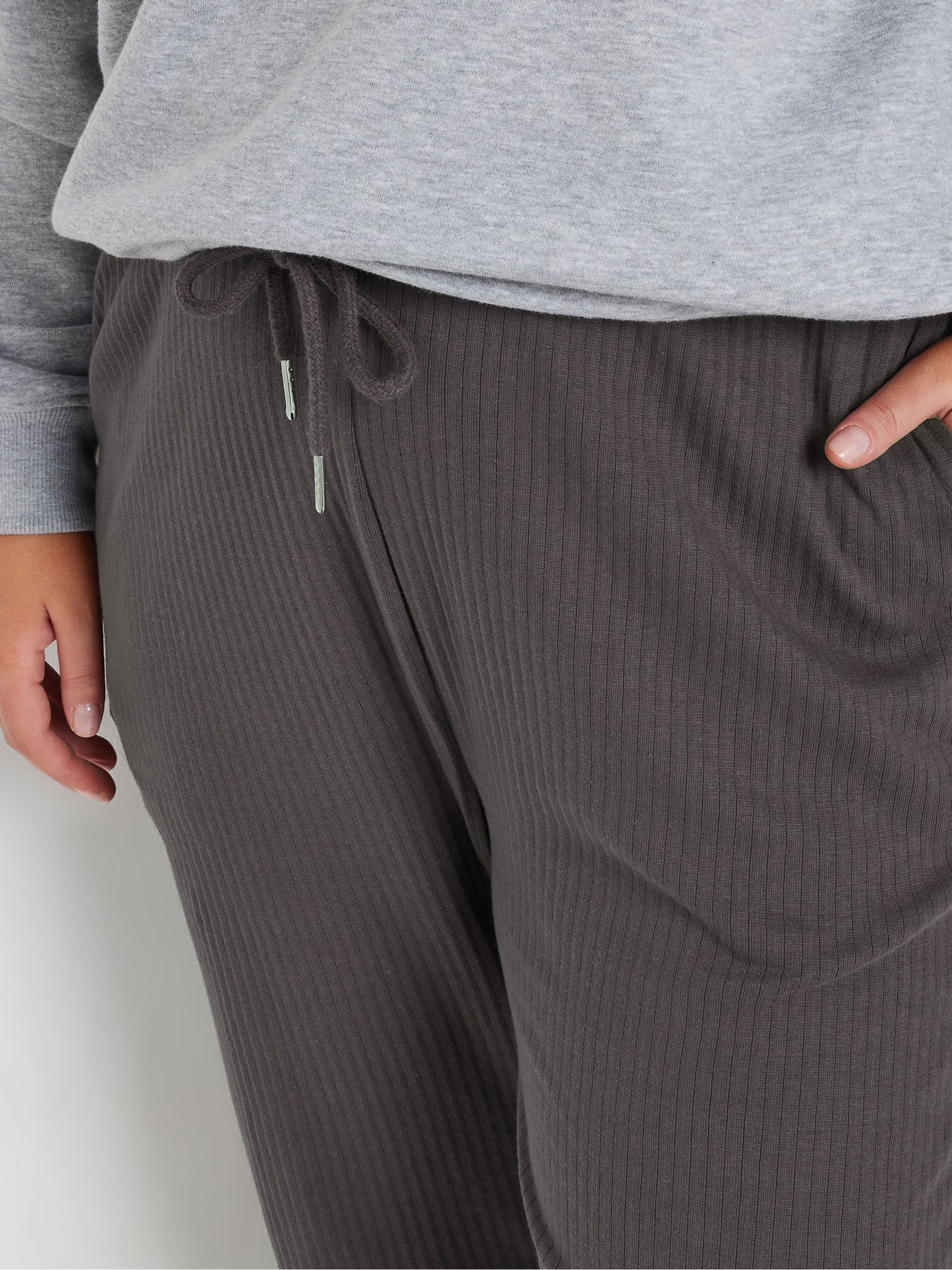 Buy Yours Curve Grey Ribbed Joggers from Next USA