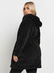Yours Curve Black Tunic Zip Through Jacket - Image 3 of 5
