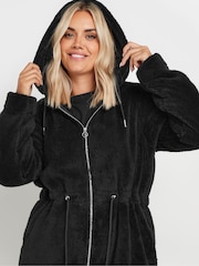Yours Curve Black Tunic Zip Through Jacket - Image 4 of 5