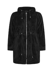 Yours Curve Black Tunic Zip Through Jacket - Image 5 of 5