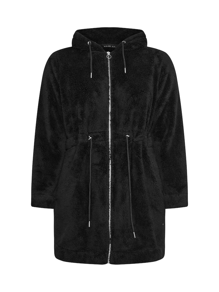 Yours Curve Black Tunic Zip Through Jacket - Image 5 of 5