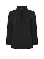 Yours Curve Black Brown Sherpa Fleece Half Zip Jacket - Image 5 of 5