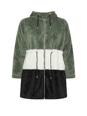 Yours Curve Charcoal Black Colour Block Jacket - Image 5 of 5