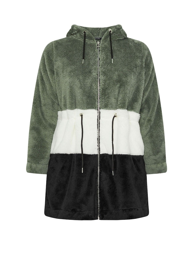 Yours Curve Charcoal Black Colour Block Jacket - Image 5 of 5