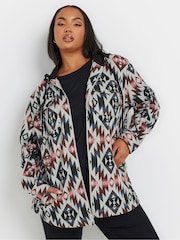 Yours Curve Grey Hooded Shacket - Image 1 of 6