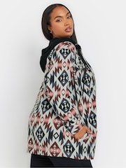 Yours Curve Grey Hooded Shacket - Image 2 of 6