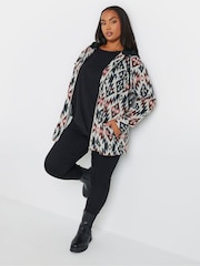 Yours Curve Grey Hooded Shacket - Image 3 of 6