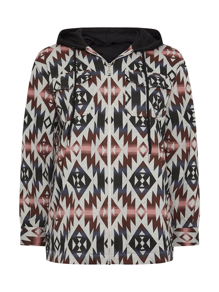 Yours Curve Grey Hooded Shacket - Image 6 of 6