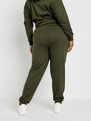 Yours Curve Green Ribbed Joggers - Image 3 of 5