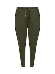 Yours Curve Green Ribbed Joggers - Image 4 of 5