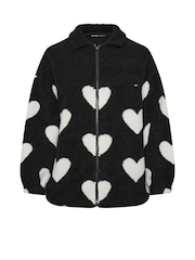 Yours Curve Black Black Zip Up Fleece Jacket - Image 5 of 5