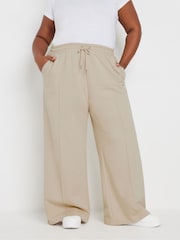 Yours Curve Brown Wide Leg Joggers - Image 1 of 5