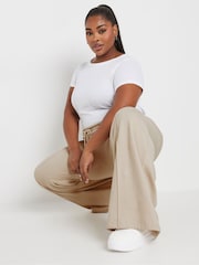 Yours Curve Brown Wide Leg Joggers - Image 2 of 5