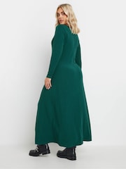 Yours Curve Green Flare Ribbed Dress - Image 3 of 5