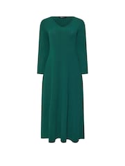 Yours Curve Green Flare Ribbed Dress - Image 5 of 5
