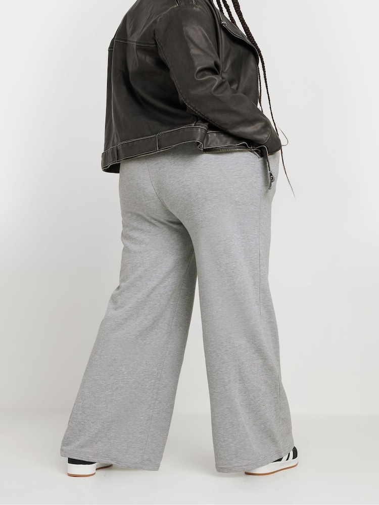 Yours Curve Grey Wide Leg Joggers - Image 2 of 5