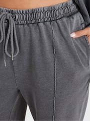 Yours Curve Grey Acid Wash Wide Leg Joggers - Image 3 of 4
