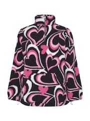 Yours Curve Black Sherpa Borg Half Zip Fleece Jacket - Image 5 of 5