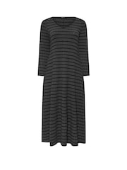 Yours Curve Grey Flare Ribbed Dress - Image 5 of 5