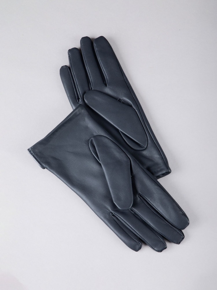 Lakeland Leather Blue Bassenthwaite Button Detail Gloves - Image 2 of 4