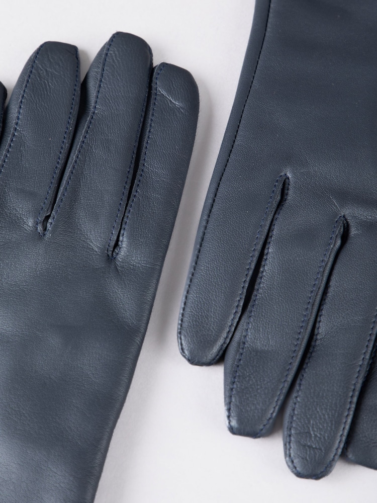Lakeland Leather Blue Bassenthwaite Button Detail Gloves - Image 3 of 4