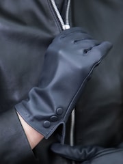 Lakeland Leather Blue Bassenthwaite Button Detail Gloves - Image 4 of 4