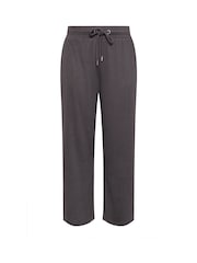 Yours Curve Grey Ribbed Wide Leg Joggers - Image 4 of 4