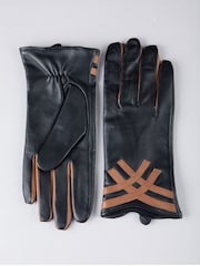 Lakeland Leather Black Devoke Contrasting Gloves - Image 1 of 3