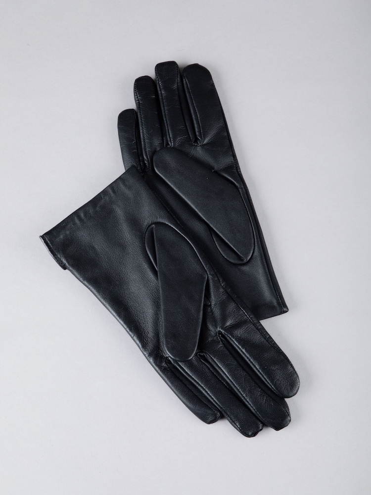 Preto - Lakeland Leather Bassenthwaite com detalhes de botão Gloves - Imagem 2 de 4