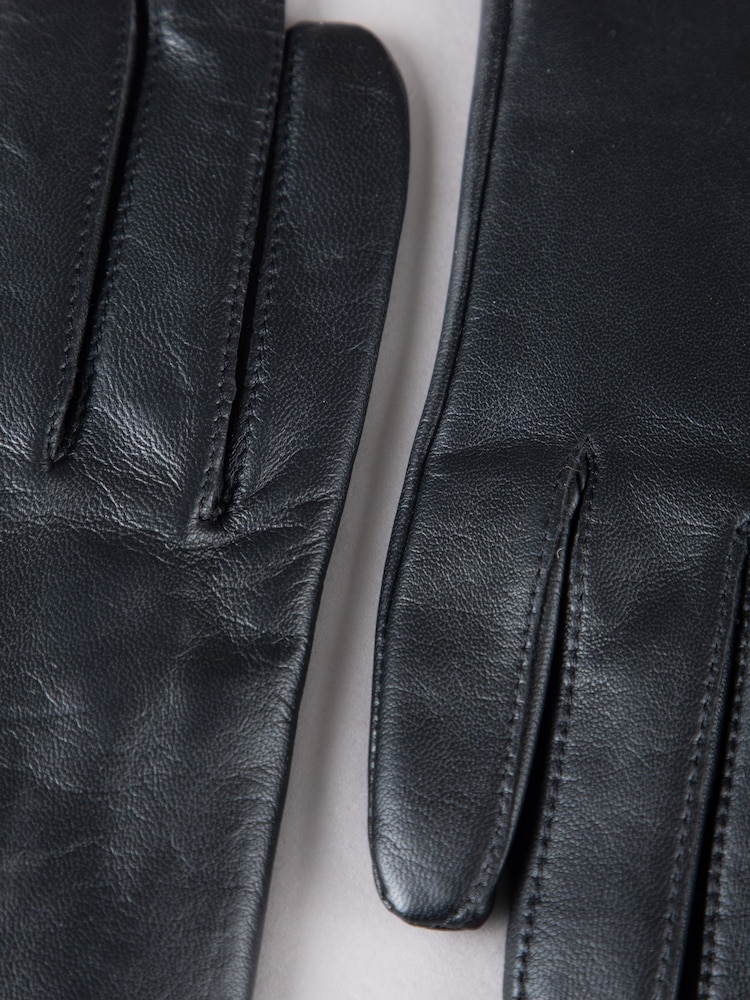 Preto - Lakeland Leather Bassenthwaite com detalhes de botão Gloves - Imagem 4 de 4
