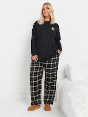 Yours Curve Black Check Pyjamas - Image 1 of 5