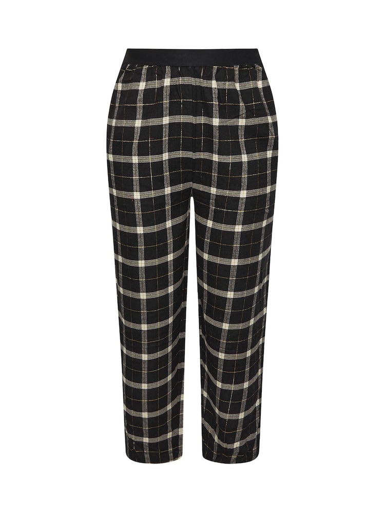 Yours Curve Black Check Pyjamas - Image 5 of 5