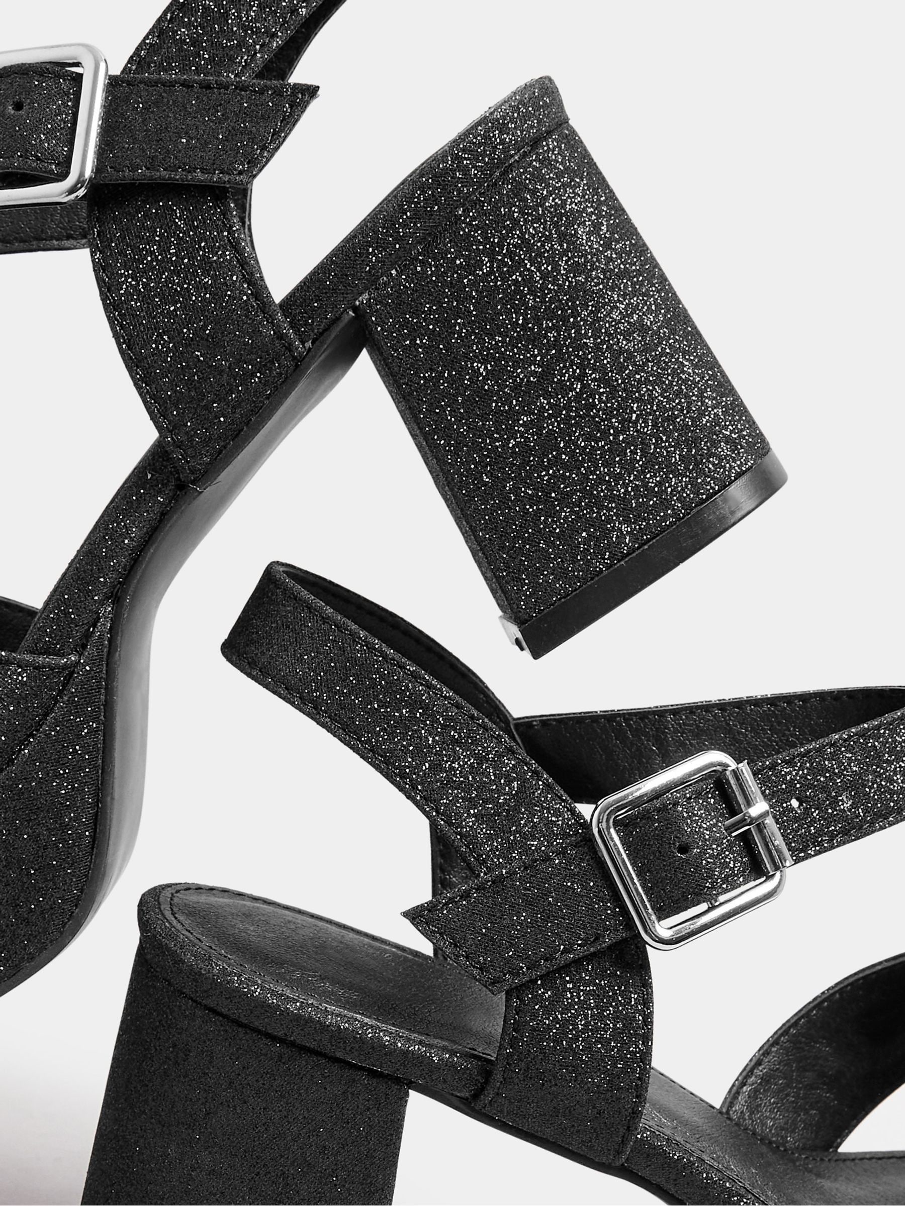 Black sparkly shoes wide fit best sale