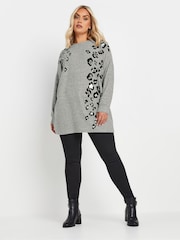 Yours Curve Grey Placement Print Jumper - Image 2 of 5