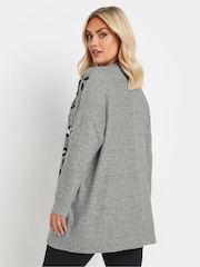 Yours Curve Grey Placement Print Jumper - Image 3 of 5