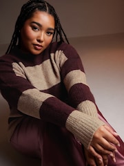 Yours Curve Purple Colourblock Jumper - Image 5 of 6