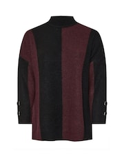 Yours Curve Purple Highneck Vertical Stripe Jumper - Image 6 of 6