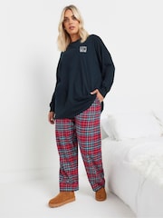 Yours Curve Red Check Pyjamas - Image 1 of 5