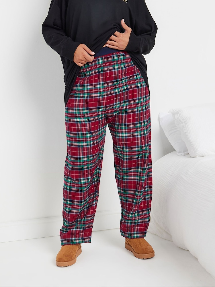 Yours Curve Red Check Pyjamas - Image 2 of 5