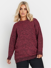 Yours Curve Red Twist Jumper - Image 1 of 5