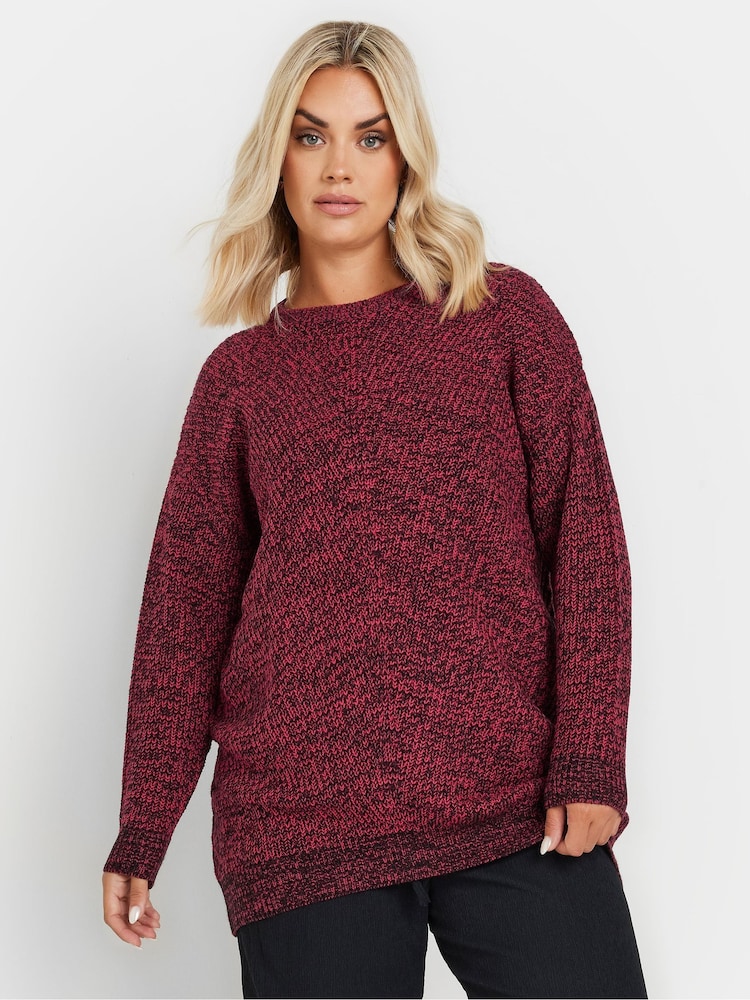 Yours Curve Red Twist Jumper - Image 1 of 5