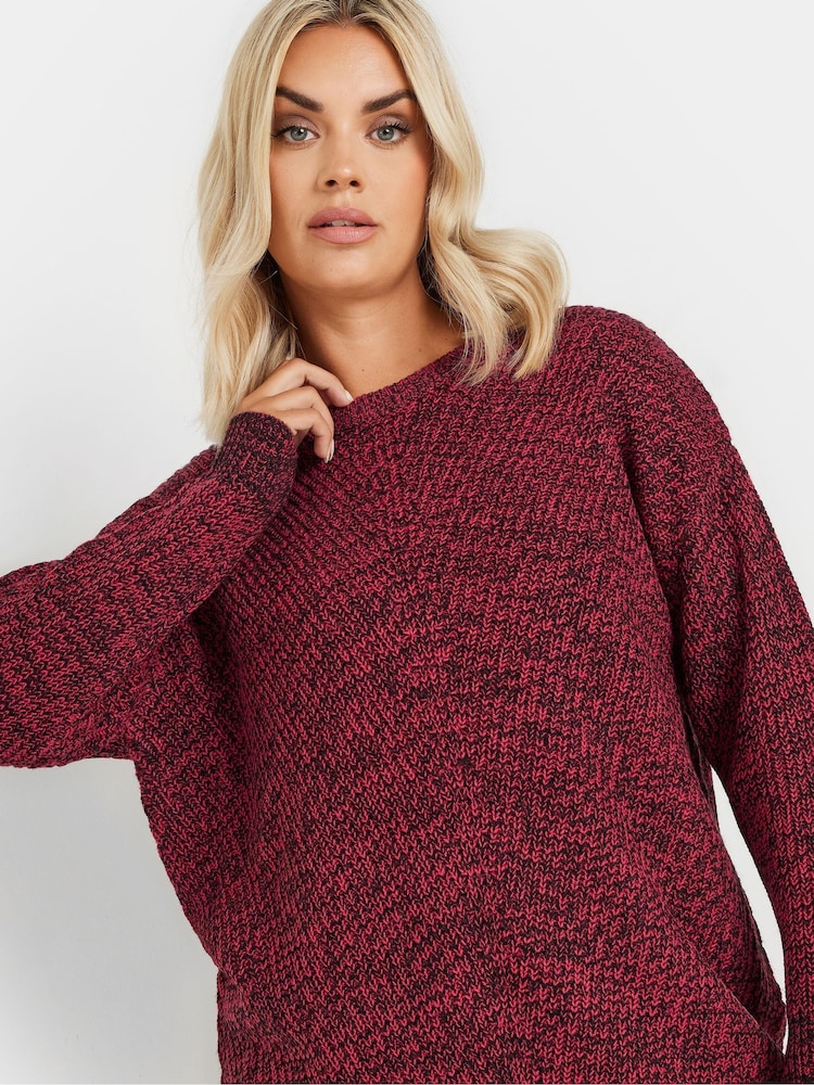 Yours Curve Red Twist Jumper - Image 4 of 5