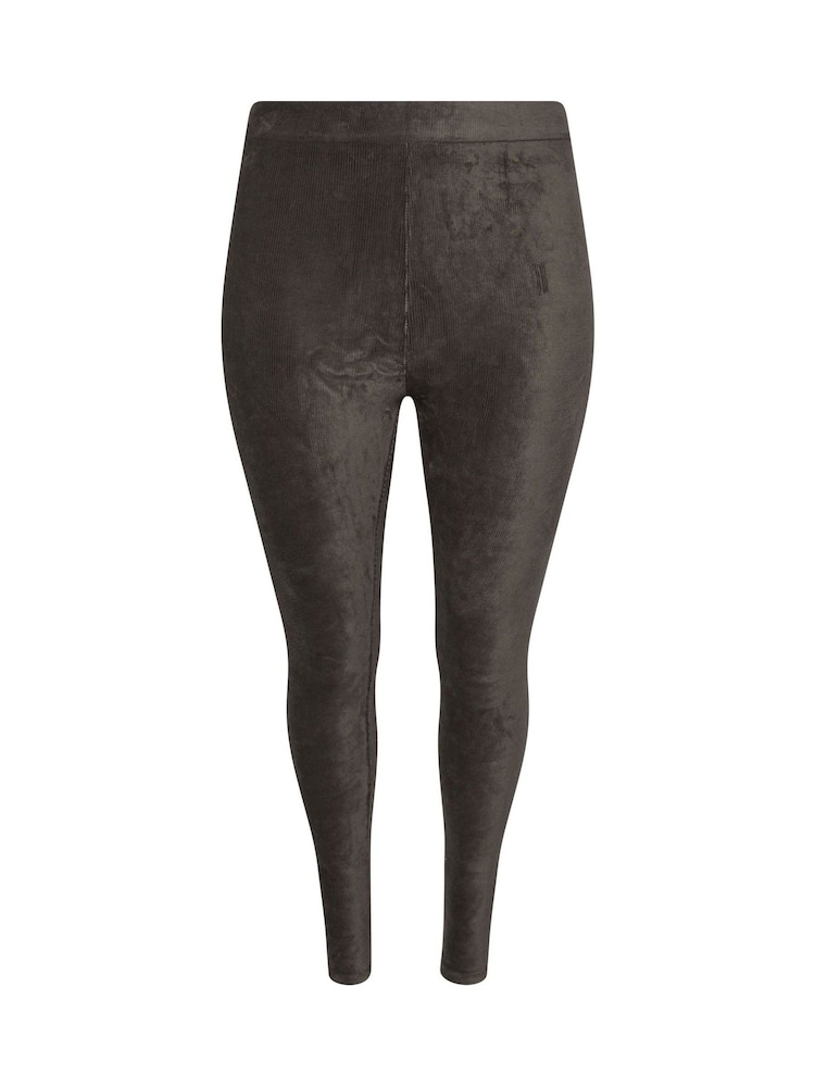 Yours Curve Brown Chocolate Corduroy Leggings - Image 5 of 5