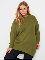 Yours Curve Green Essential Jumper - Image 1 of 5
